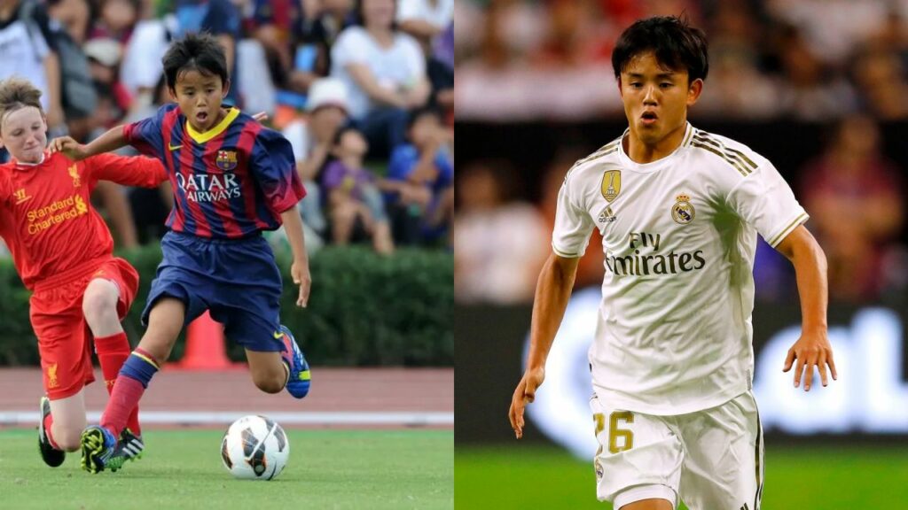 Kubo trong màu áo 2 CLB Real Madrid và Barcelona