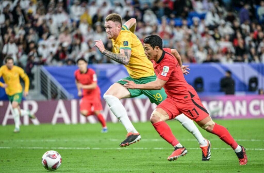 Đội tuyển Úc mở tỉ số trong hiệp 1 , trận đấu Úc 1-2 Hàn Quốc Asian Cup 2023