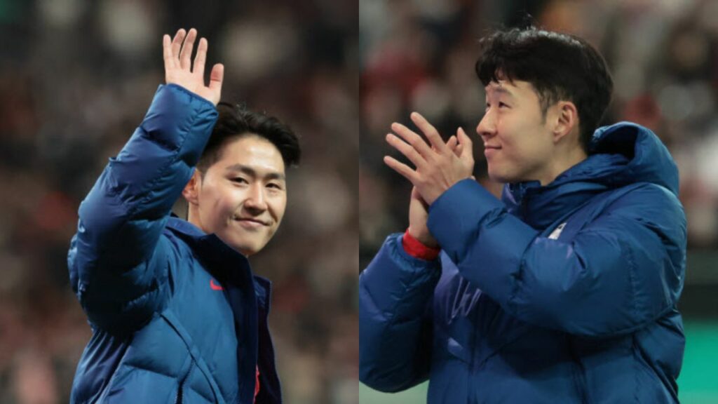 Son Heung-min (phải) đánh giá cao màn trình diễn của Lee Kang-in.