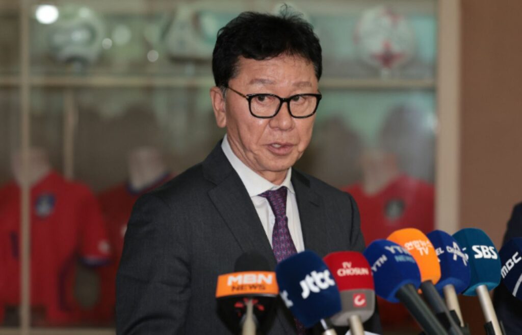 Ông Chung Hae-seong, chủ tịch Ủy ban Tăng cường sức mạnh Hàn quốc, ở buổi phỏng vấn gần đây. Ảnh: nocutnews