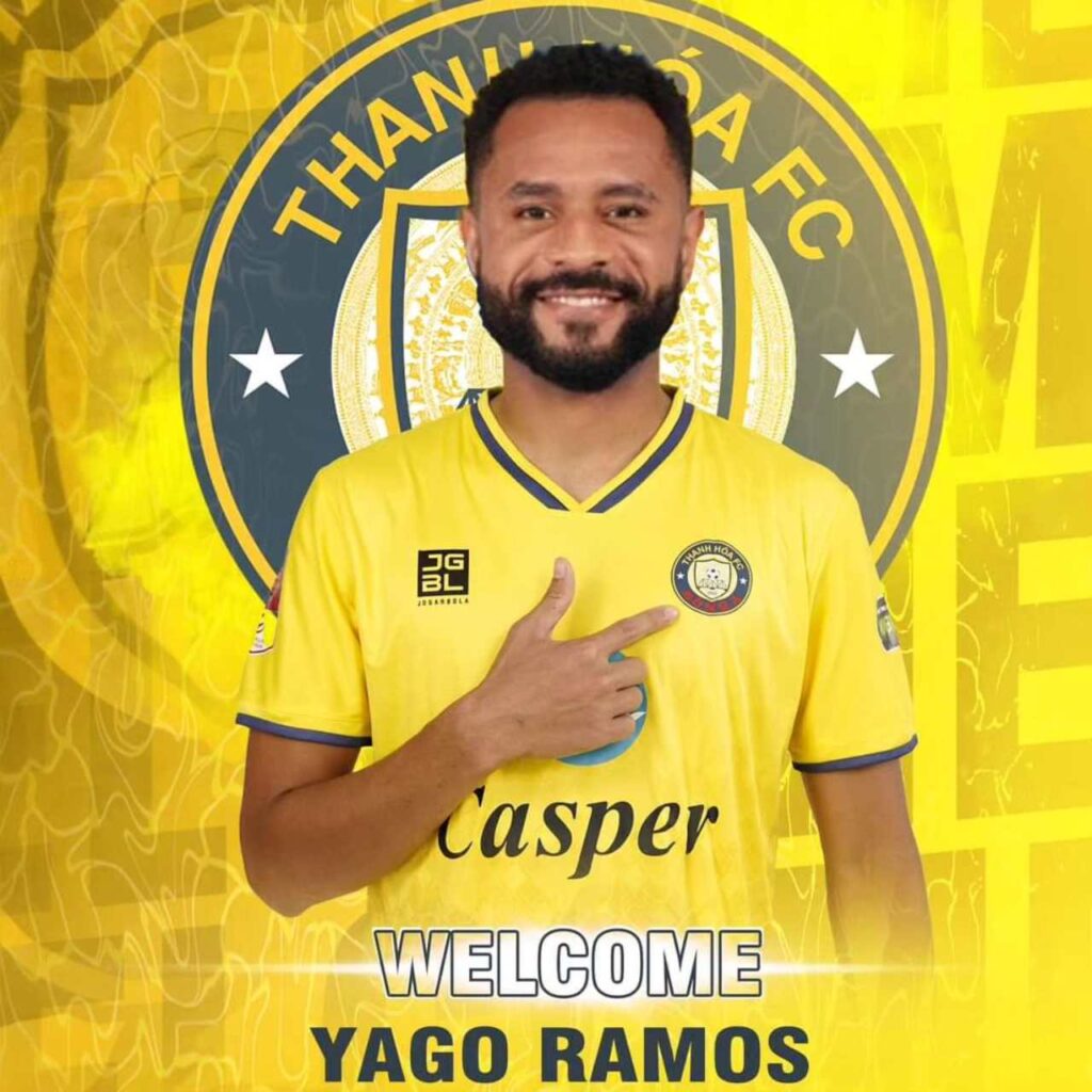 Tân binh Yago Ramos ghi bàn cho Thanh Hóa FC trong trận ra mắt.