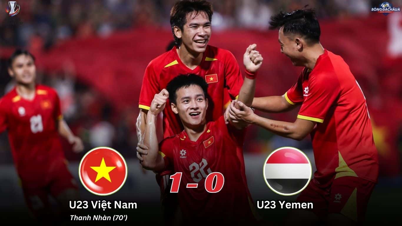 Kết Quả Lượt Trận Thứ Ba Bảng C Vòng Loại U23 Asian Cup 2026 Việt Nam 1-0 Yemen