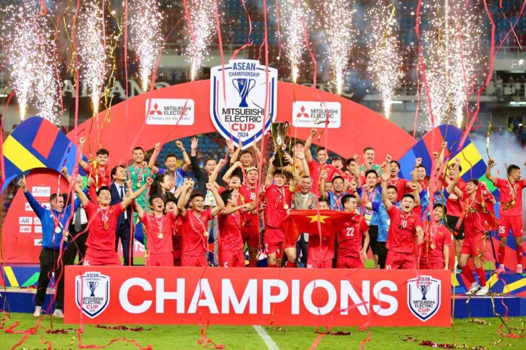 Đội tuyển Việt Nam ăn mừng chức vô địch ASEAN Cup 2024.