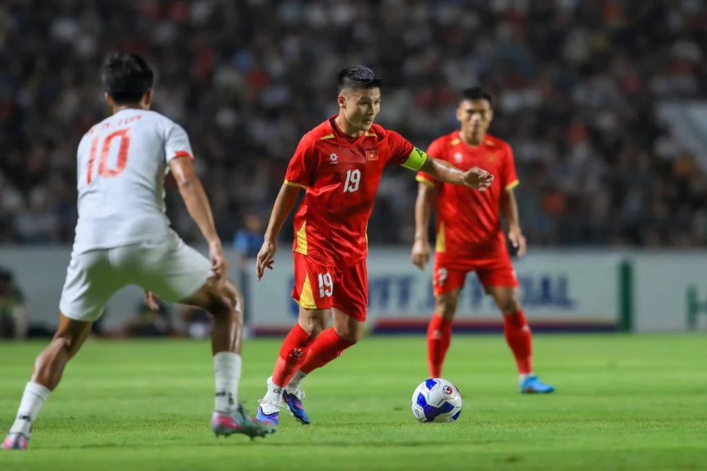 Đội tuyển Việt Nam hủy diệt Myanmar với tỷ số áp đảo 4-0. Ảnh: VFF